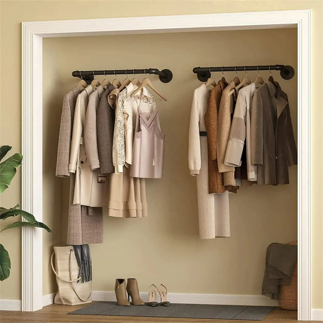FlexGear™ Clothes Hanging Rack with Shelf Wall Mounted