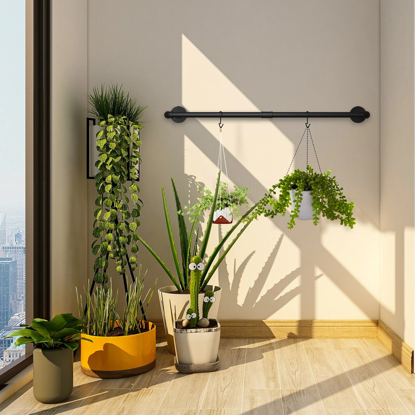 FlexGear™ Clothes Hanging Rack with Shelf Wall Mounted