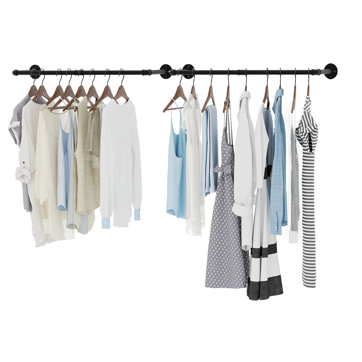 FlexGear™ Clothes Hanging Rack with Shelf Wall Mounted
