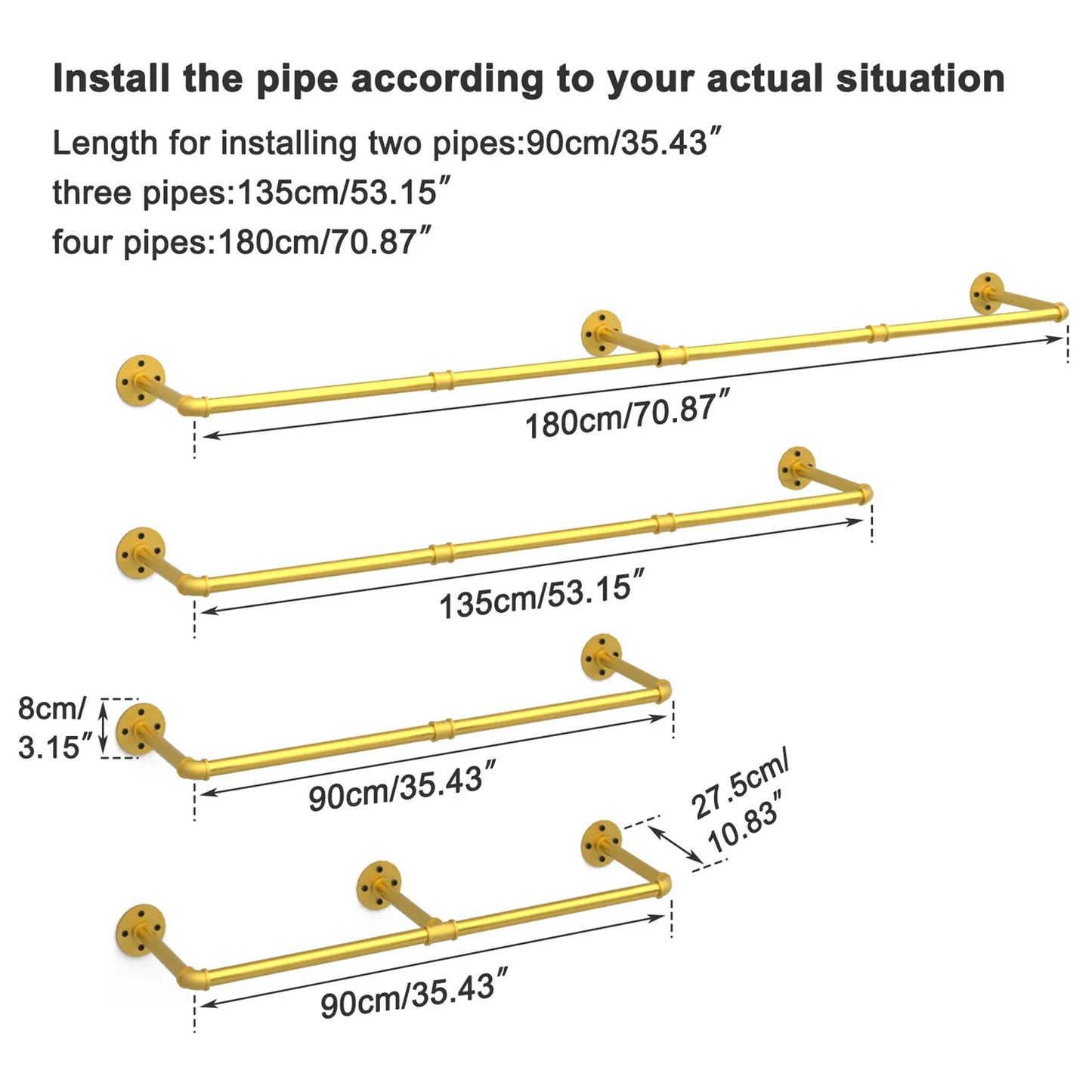 FlexGear™ Industrial Pipe Clothes Rack with Top Shelf and 3 Hooks