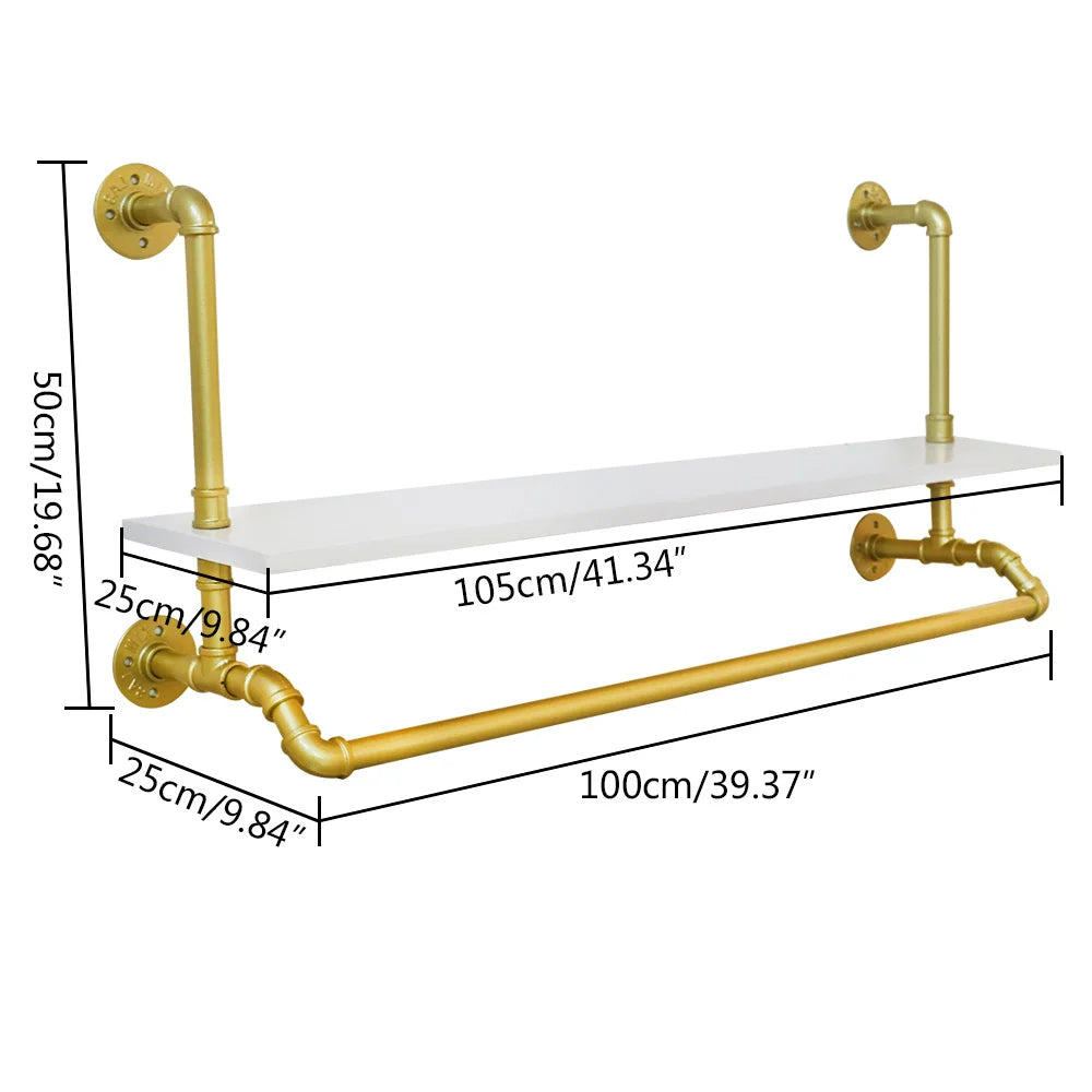 FlexGear™ Clothes Hanging Rack with Shelf Wall Mounted