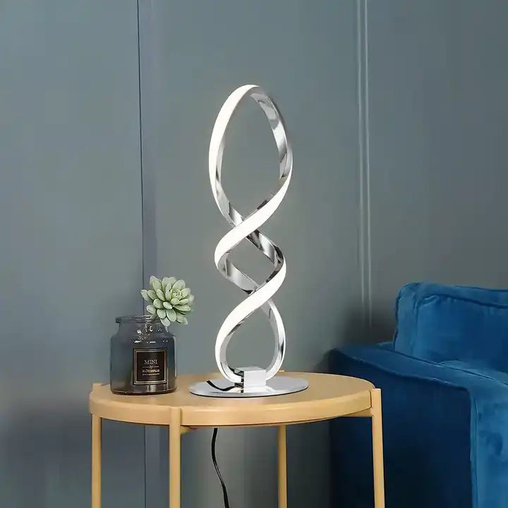 FamilyHomeDecor moderne réglable en continu lumière blanche chaude élégante lampe de bureau LED lampe de chevet en spirale pour chambre à coucher