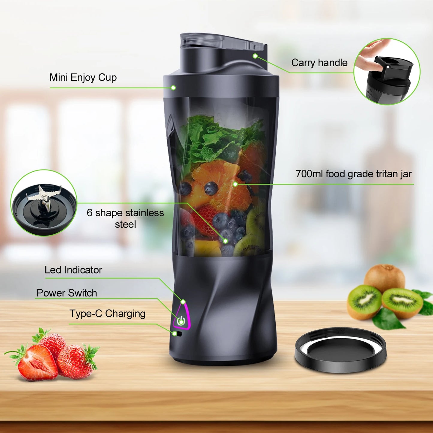 LUXIGEAR™ Electric Portable Juicer 700ML