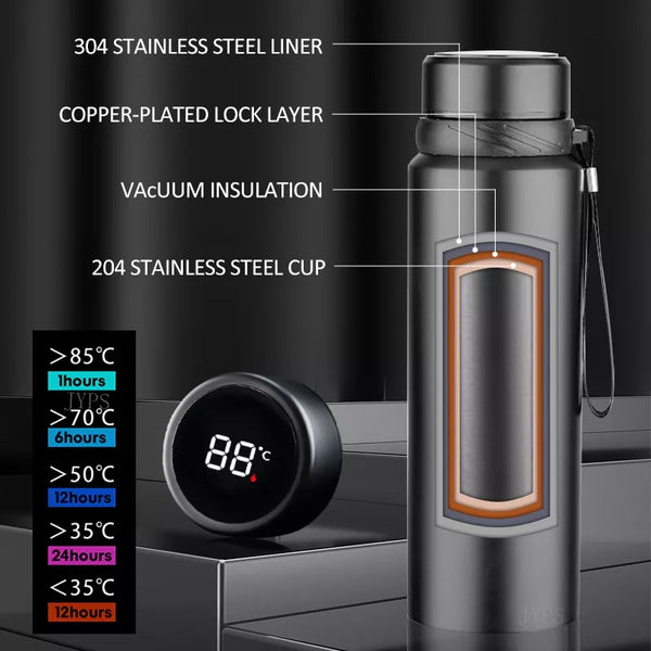 1000ML Smart Cold and Hot Thermos Bottle Temperature Display Vacuum Flasks