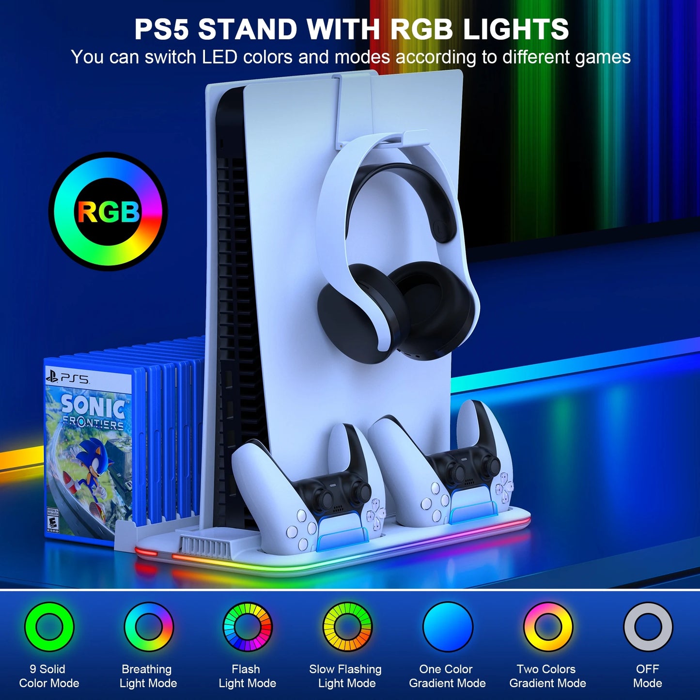 XIBUZZ™ PlayStation 5 Slim Console Charger Station