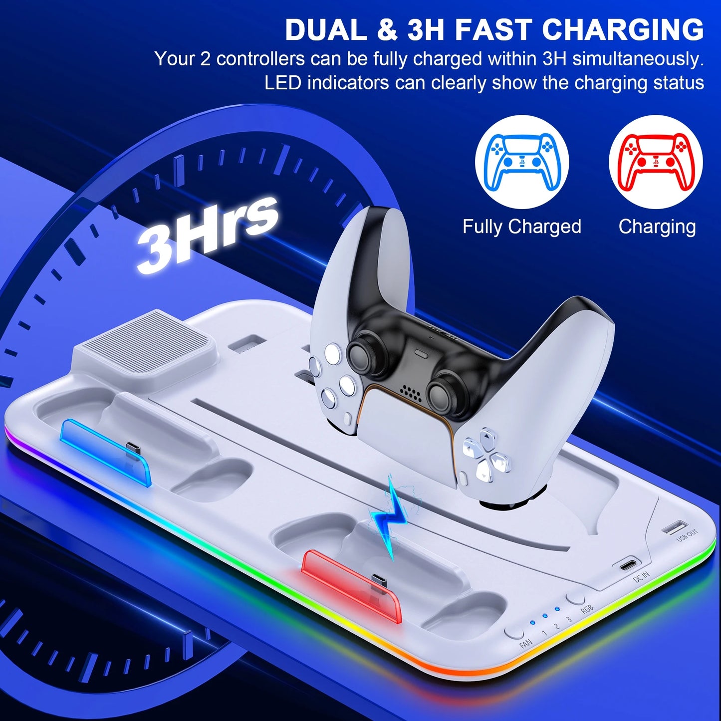 XIBUZZ™ PlayStation 5 Slim Console Charger Station