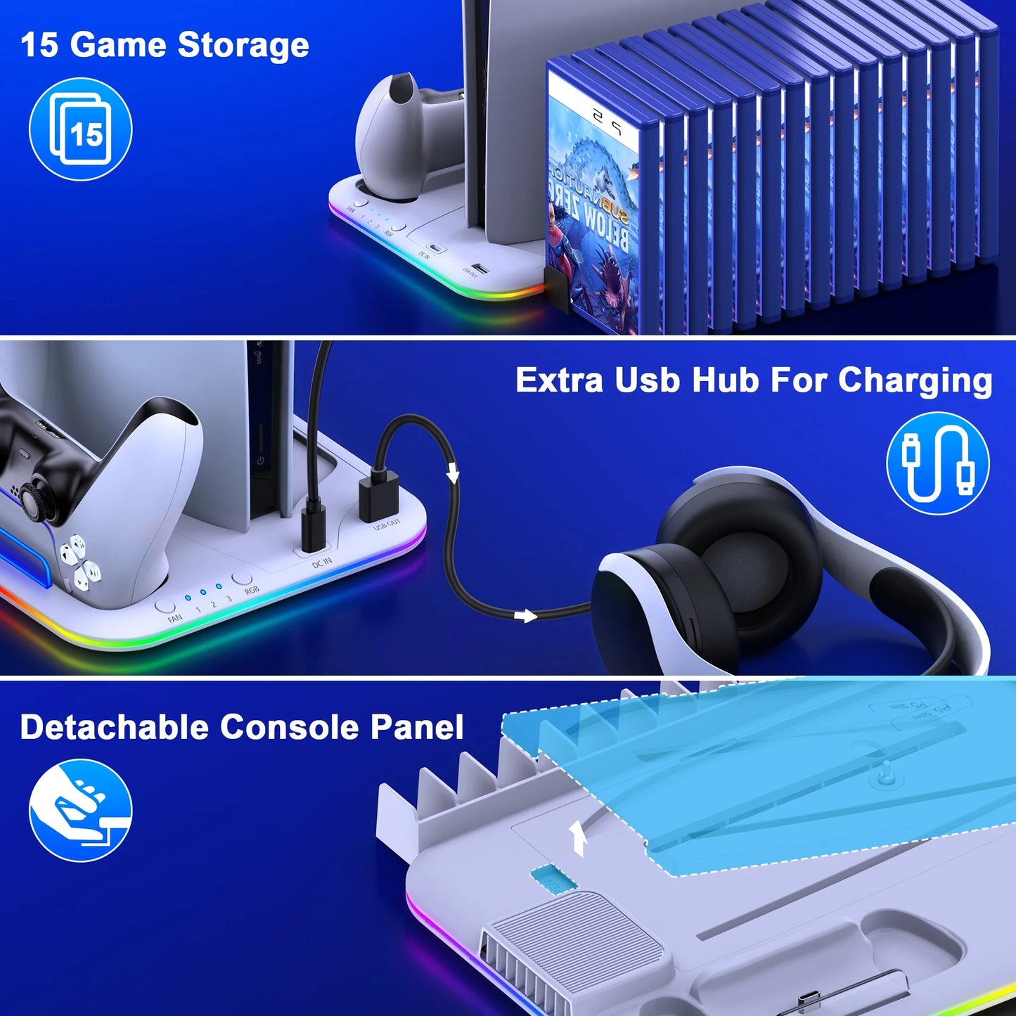 XIBUZZ™ PlayStation 5 Slim Console Charger Station