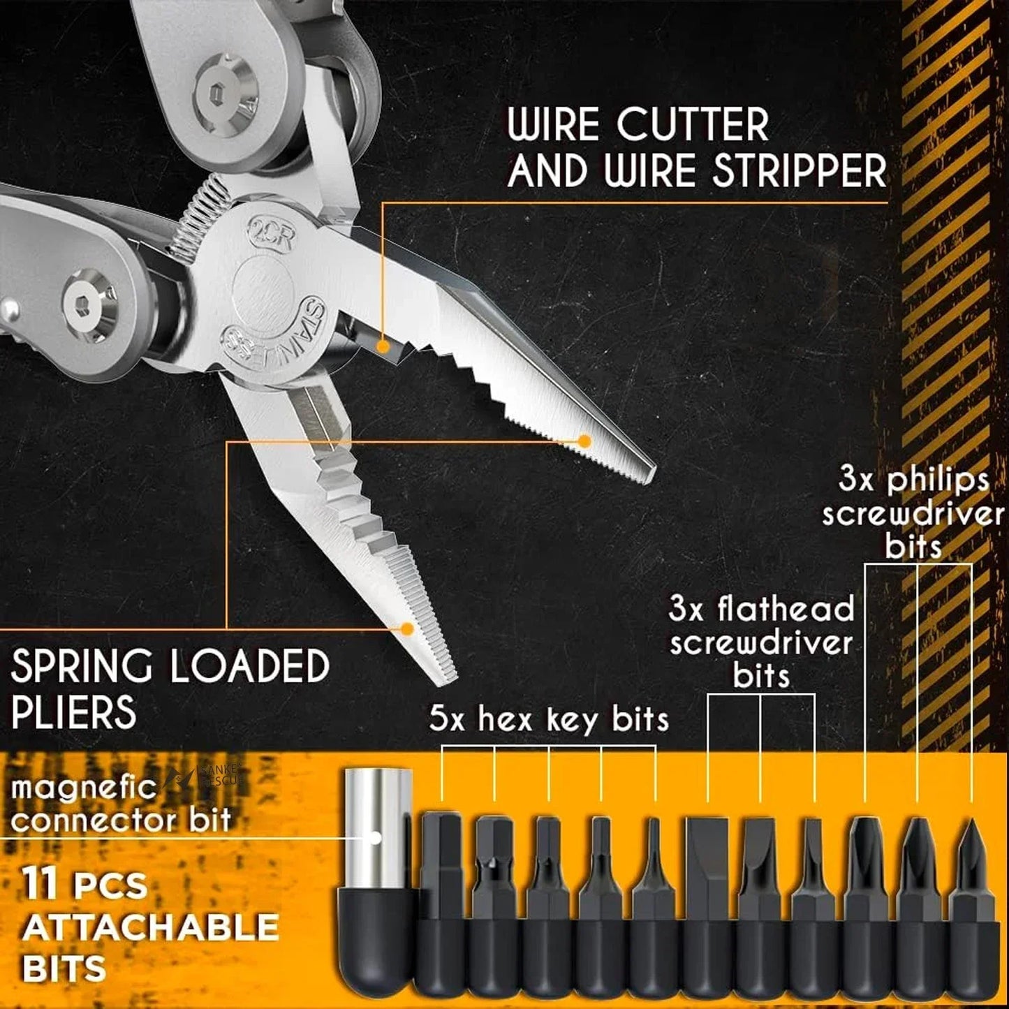 FlexiGear™ 24 In 1 Multifunctional Wire Cutters Pliers