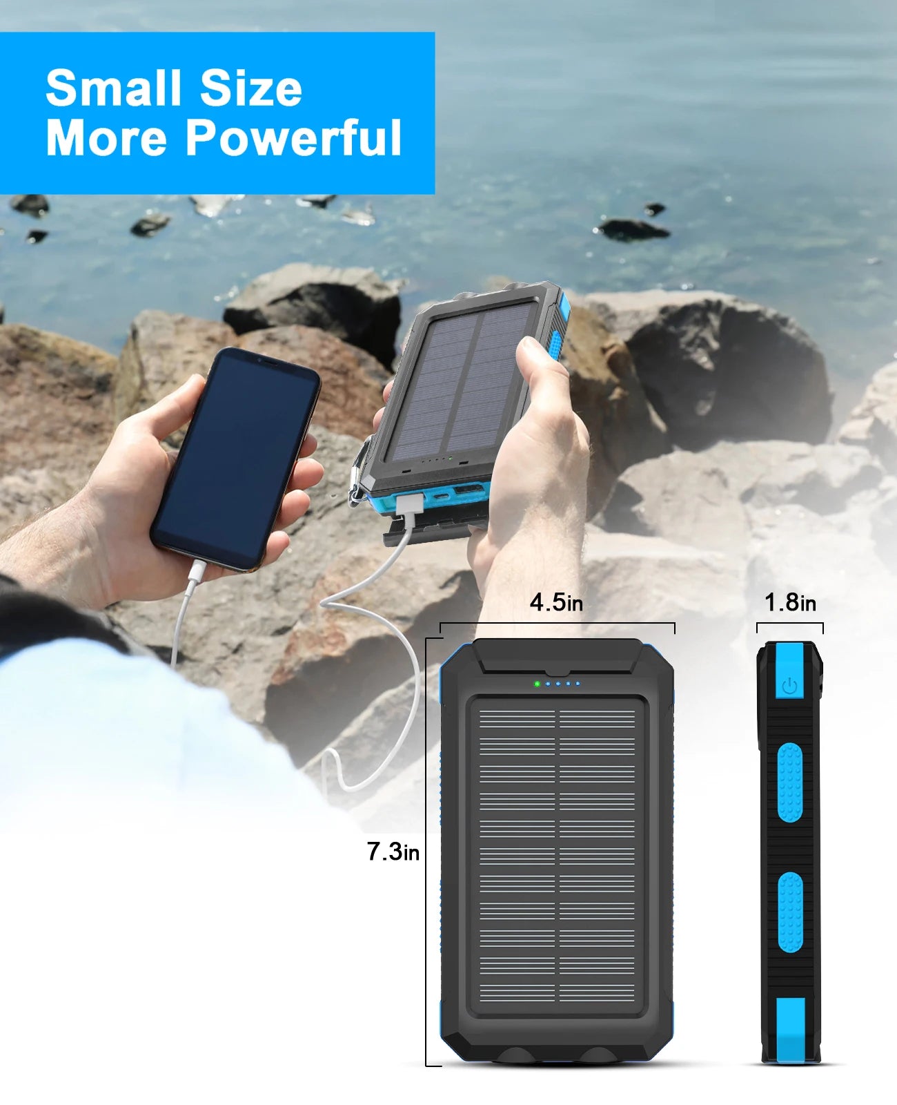 XIBUZZ™ Waterproof Outdoor Solar Power Bank 38800mAh
