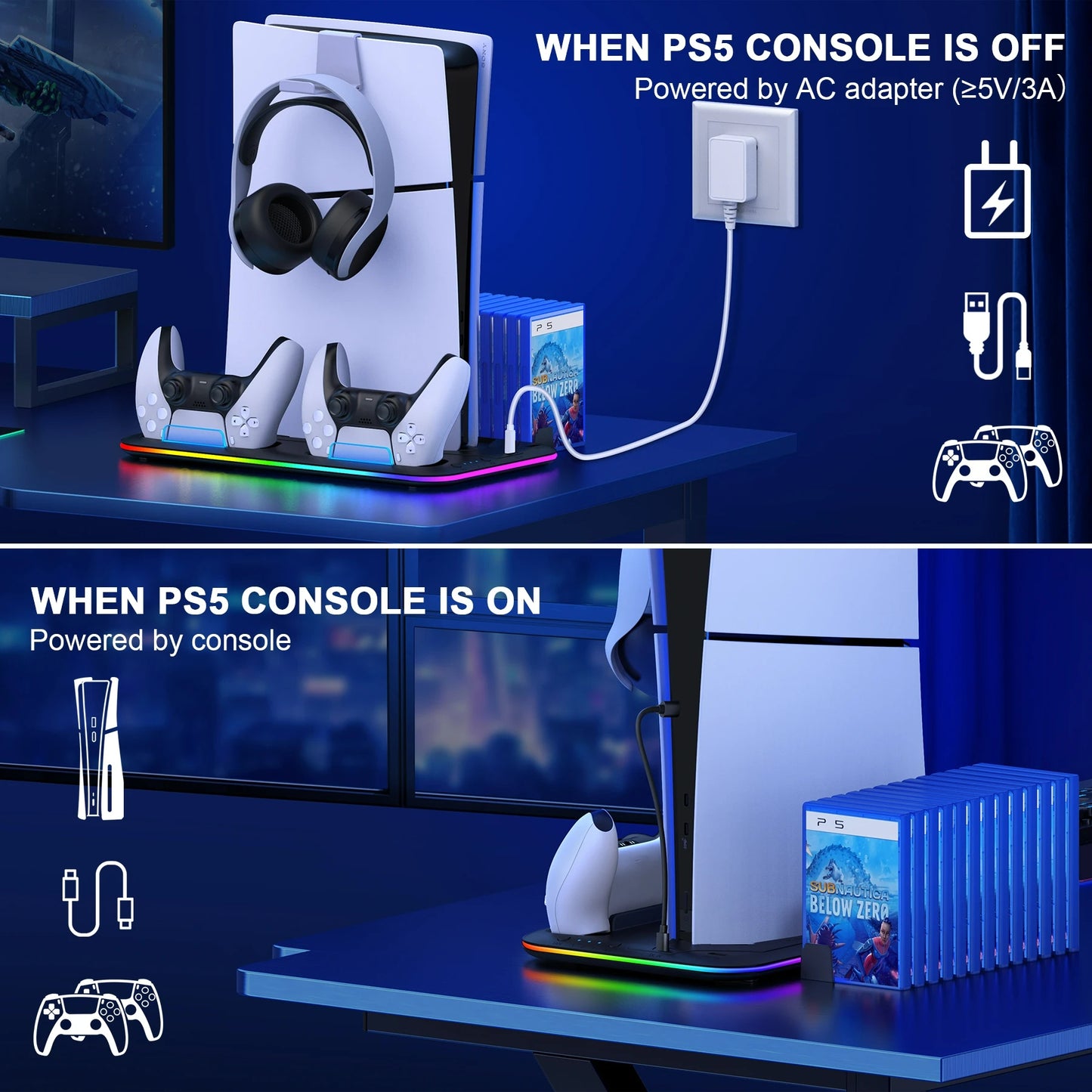 XIBUZZ™ PS5 Slim Controller Cooling Stand