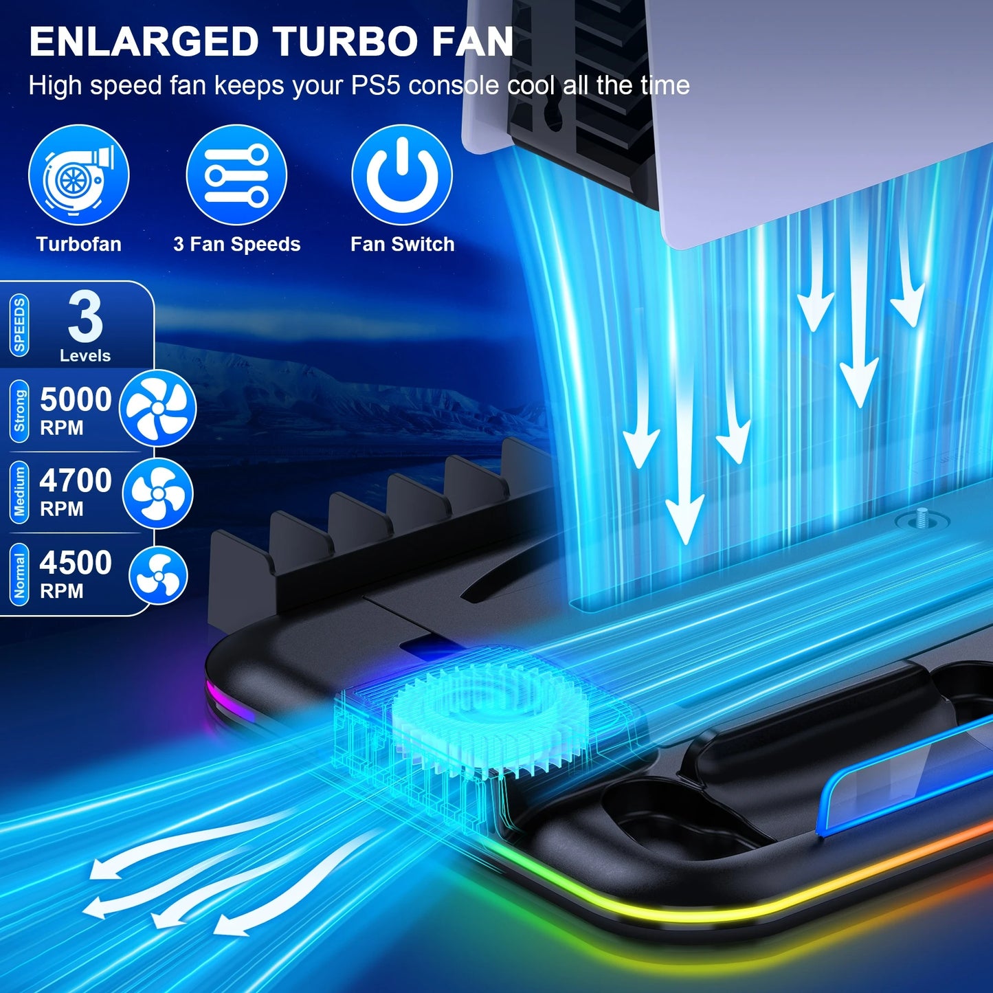 XIBUZZ™ PS5 Slim Controller Cooling Stand