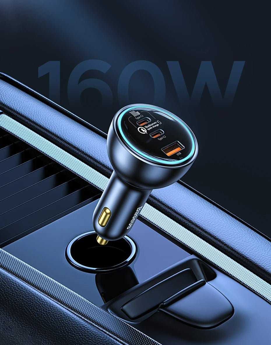 Baseus 160W USB C Car Charger QC 5.0 Adapter