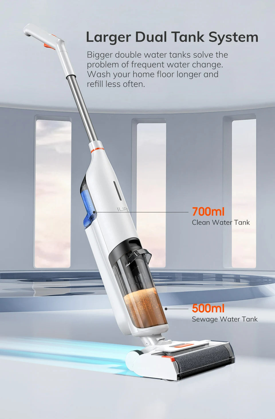 FlexiGear™ Cordless Smart Vacuum Cleaner 2.5L Dual Water Tank