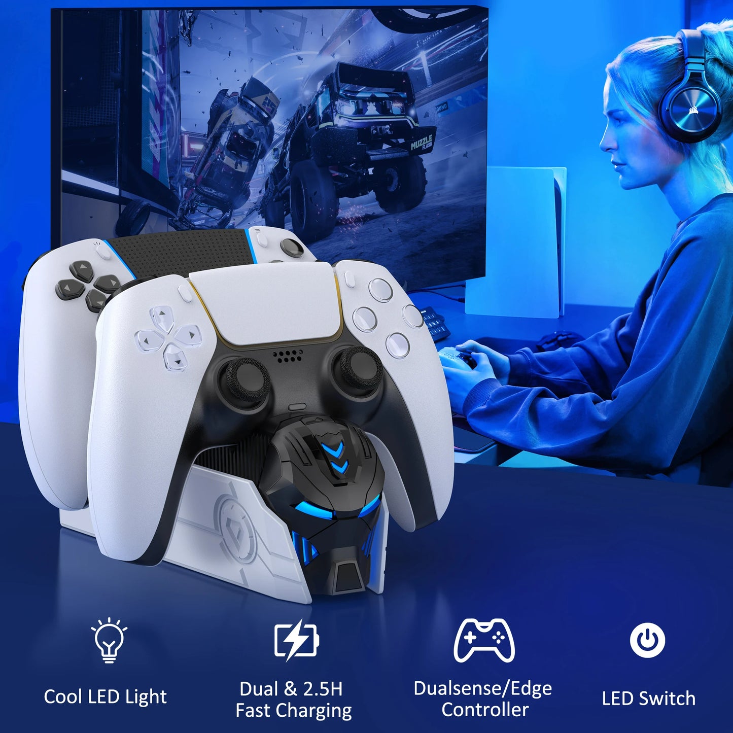 XIBUZZ™ PS5 Dual Controller Charger