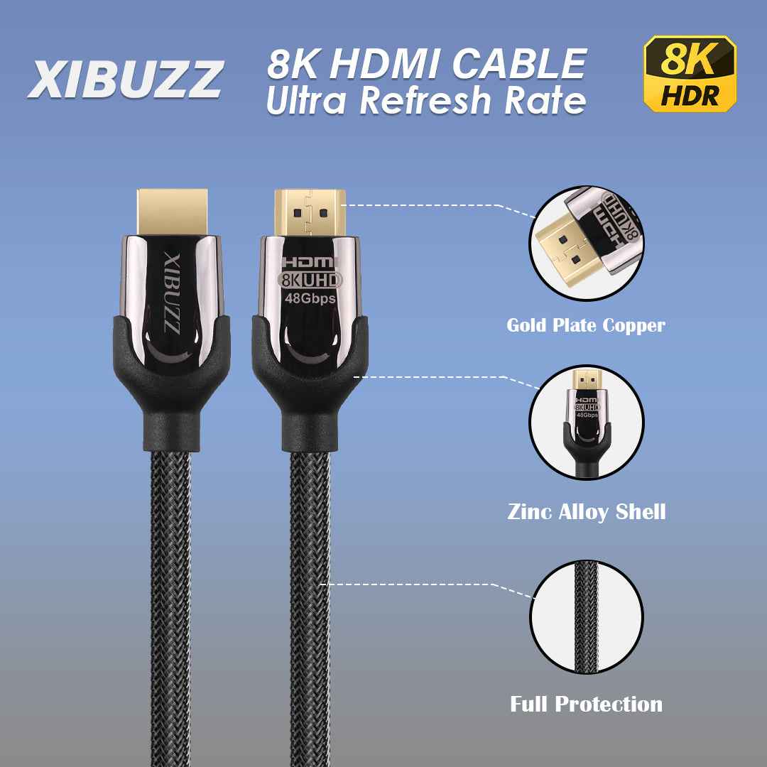 XIBUZZ™ 8K HDMI Cable - An Ultra High Speed HDMI Cable