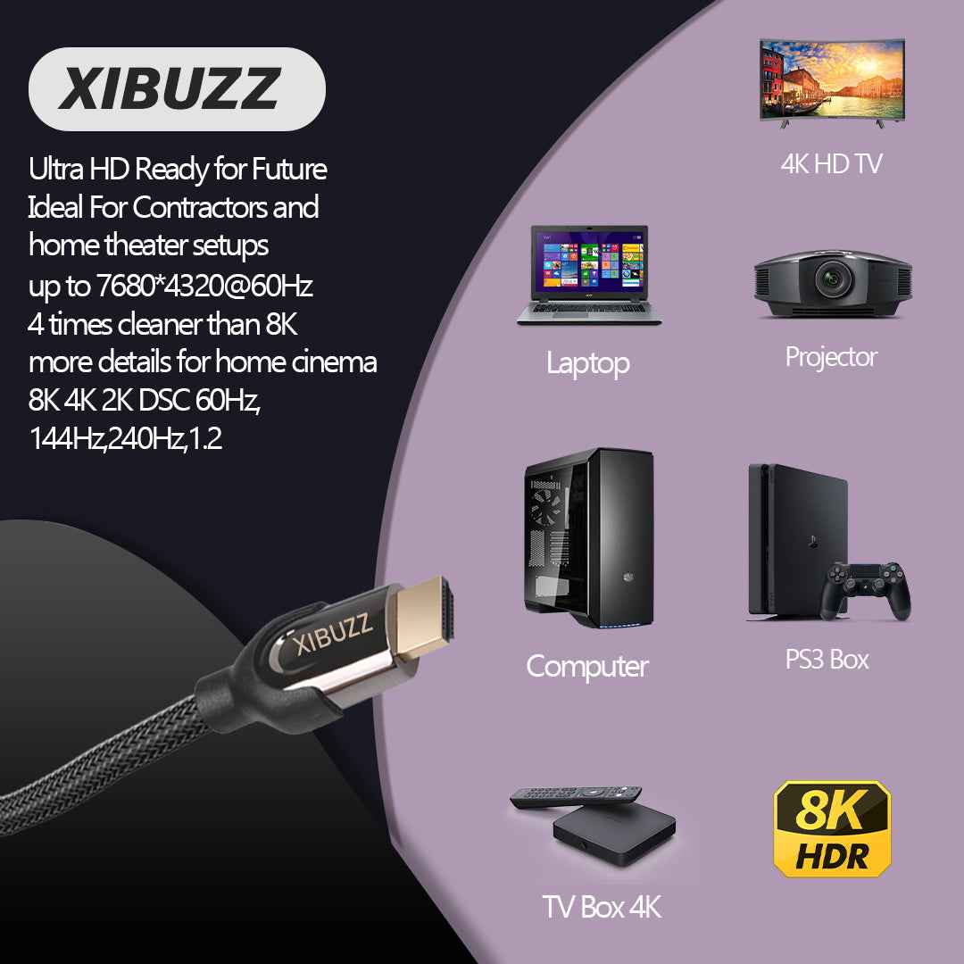 XIBUZZ™ 8K HDMI Cable - An Ultra High Speed HDMI Cable