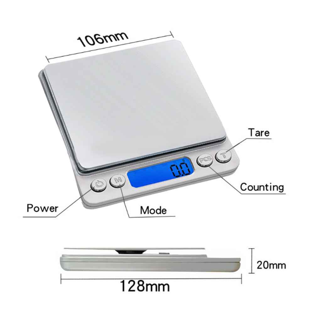 ScenicScale™ Digital Food Scale with Tray | 0.01g Accuracy | 500g Capacity
