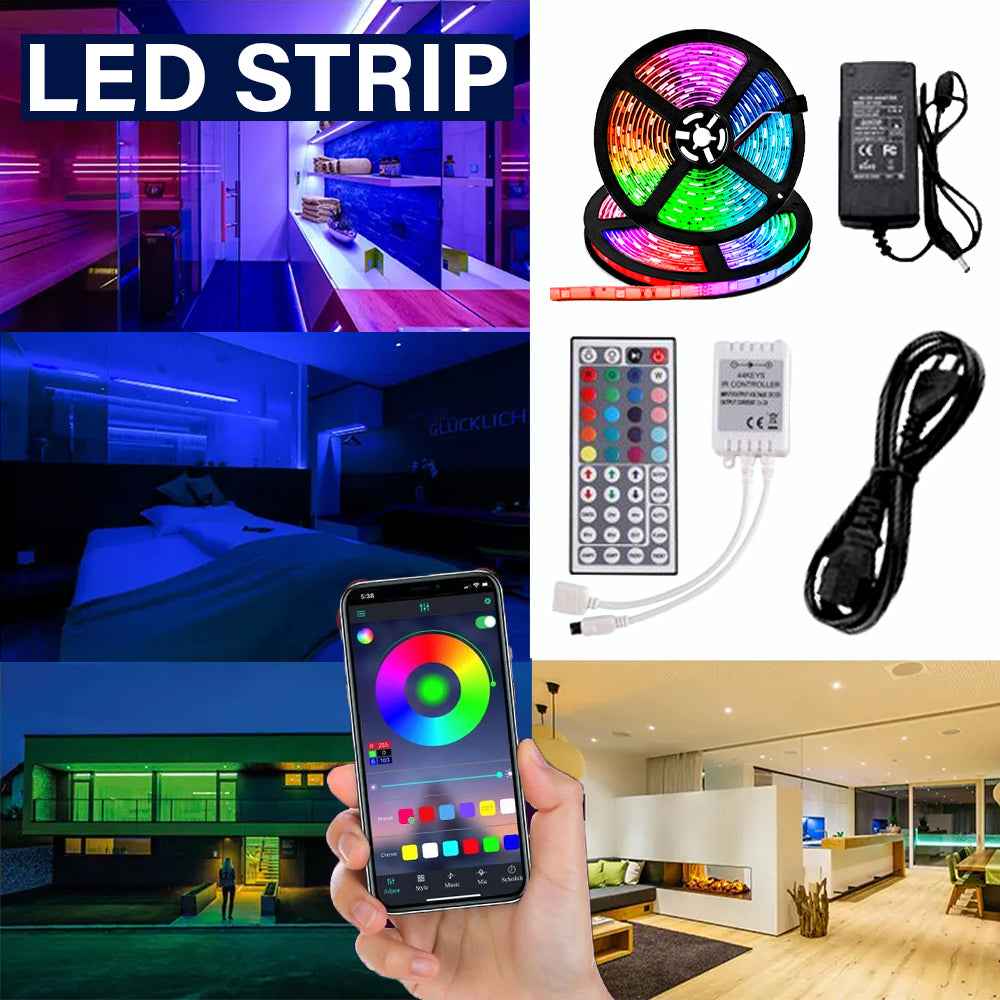 12V White LED Strip Lights 32FT WiFi Kit | XIBUZZ