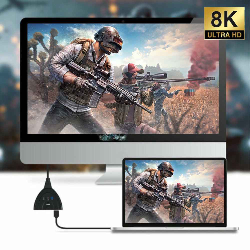 8K HDMI2.1 Switcher Cable 3-In-1