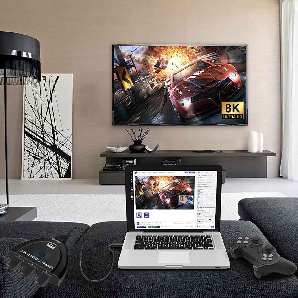 8K HDMI2.1 Switcher Cable 3-In-1