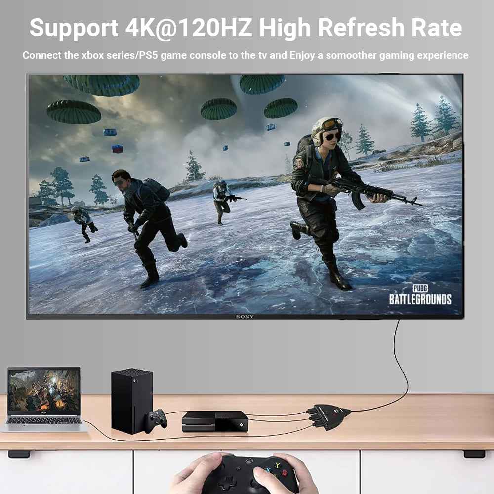 8K HDMI2.1 Switcher Cable 3-In-1