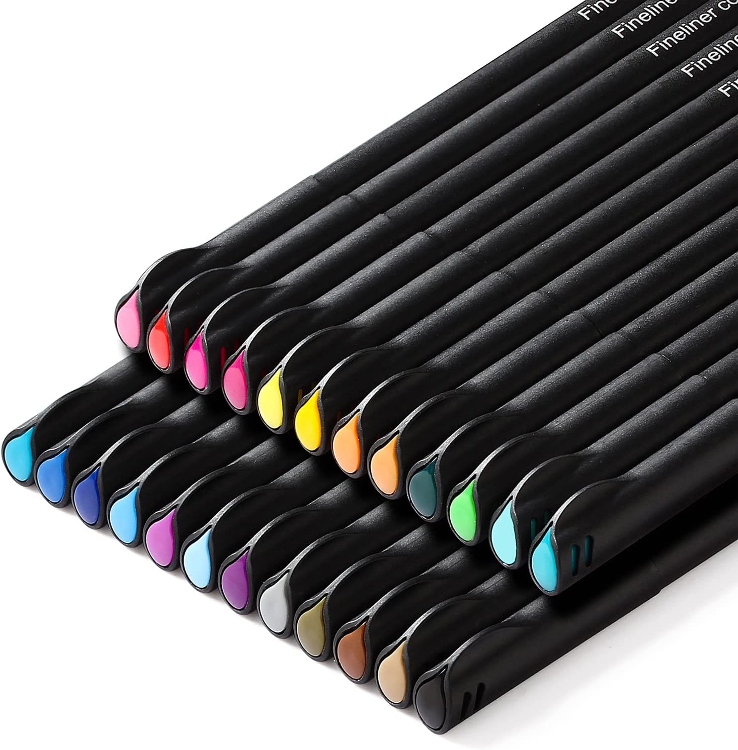 18-Piece Set of Art Color Pens - Fine Liner Journal Pens for Drawing, Coloring, and School Supplies - 0.4mm Fine Tip - Assorted Colors - Perfect for Artists and Students - Cart Pen Included