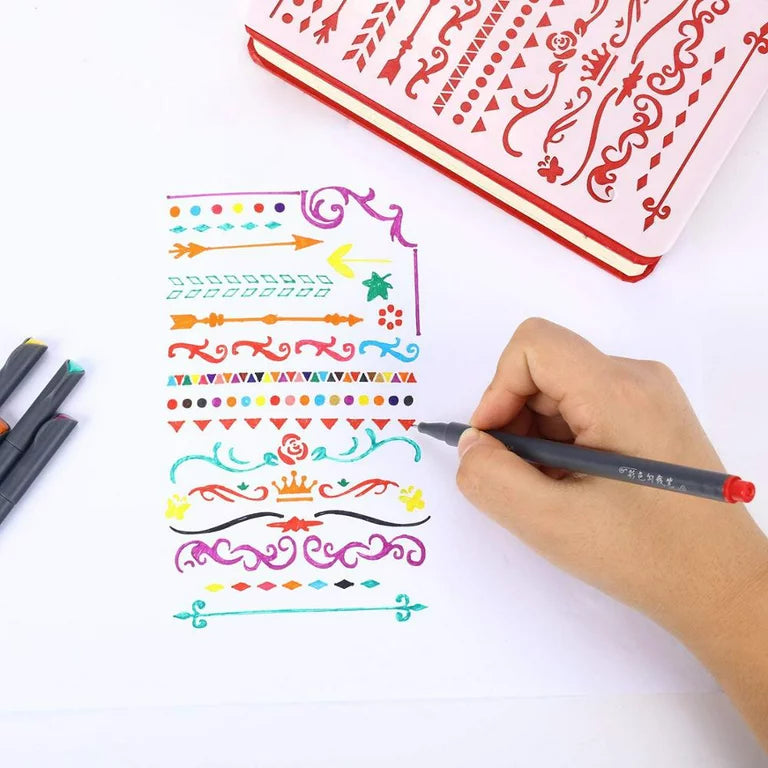 18-Piece Set of Art Color Pens - Fine Liner Journal Pens for Drawing, Coloring, and School Supplies - 0.4mm Fine Tip - Assorted Colors - Perfect for Artists and Students - Cart Pen Included
