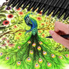 18-Piece Set of Art Color Pens - Fine Liner Journal Pens for Drawing, Coloring, and School Supplies - 0.4mm Fine Tip - Assorted Colors - Perfect for Artists and Students - Cart Pen Included
