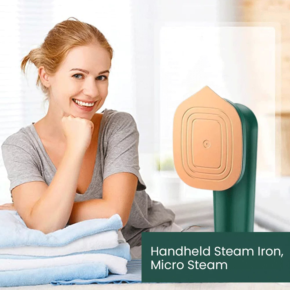 2 in 1 Fast Ironing Machine Portable Mini Handheld Steam Iron Micro Steam Iron for Clothes, Foldable Household.