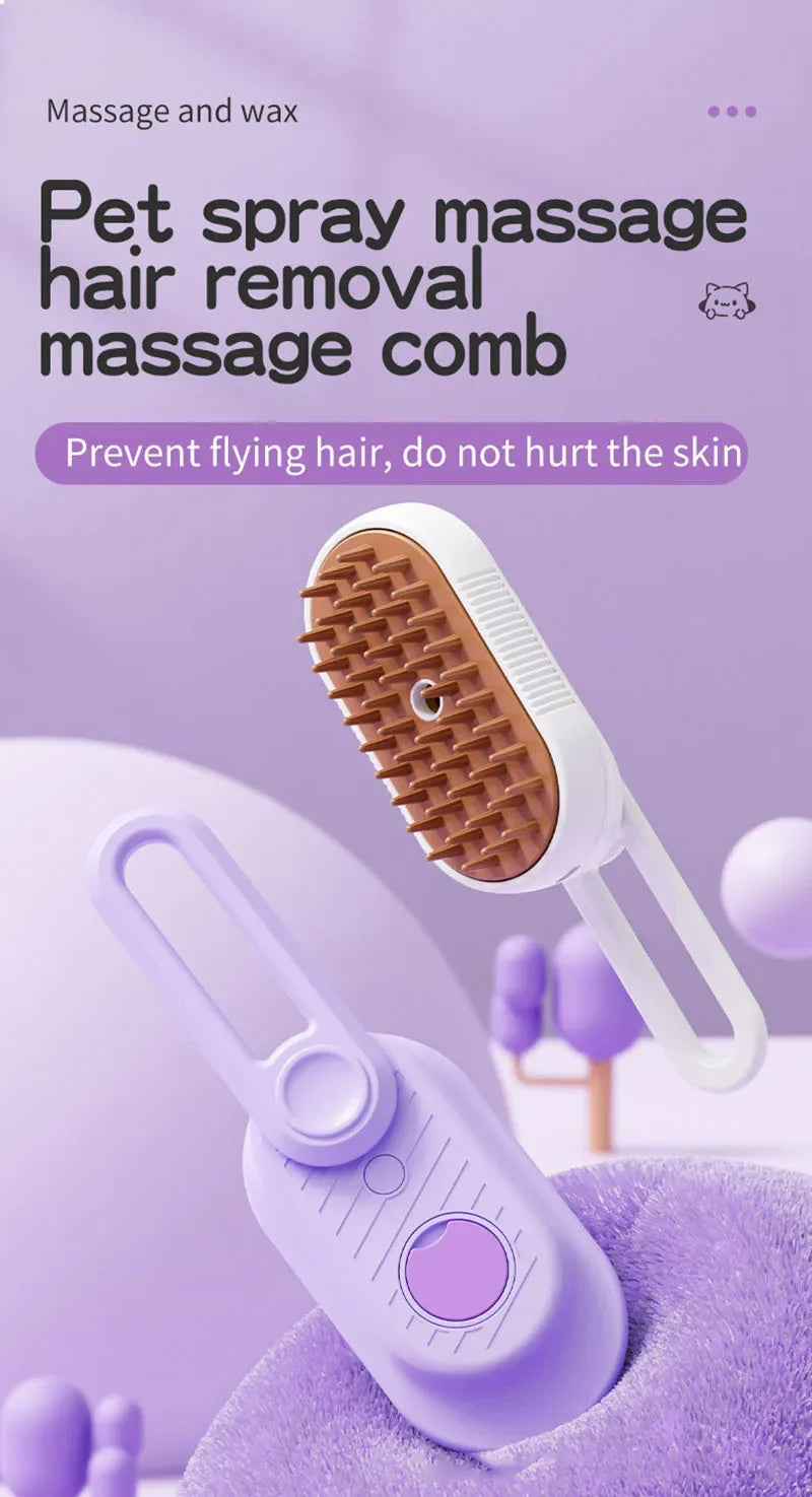 PetJiggle™ 3 In 1 Pet Steam Brush Comb With Essential Oil