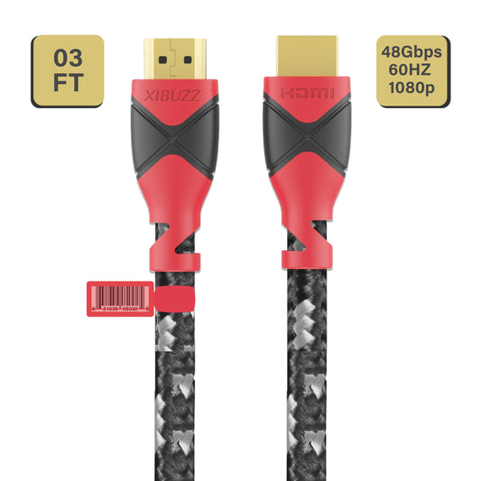 XIBUZZ™ 4k HDMI Cord for high speed HDMI Cable Devices [Red]
