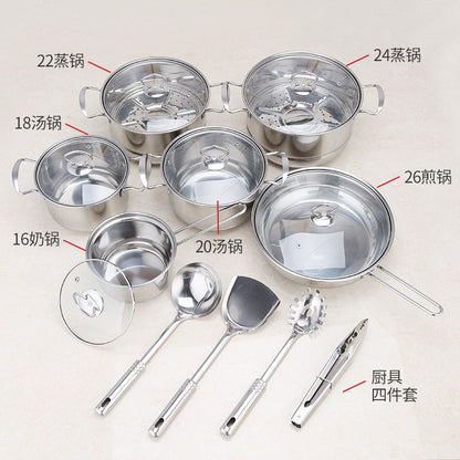 LUXIGEAR™ 18 pieces Stainless steel cookware set