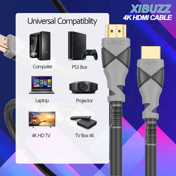 XIBUZZ™ 75FT 4K HDMI Cord - 4K Ultra HD HDMI Cable for PS5, Xbox, Switch,Smart TV, PC, Laptop.