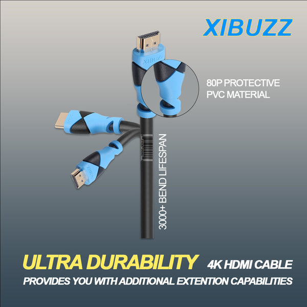 XIBUZZ™ 40 FT HDMI Cord - 4K Ultra HD HDMI Cable for PS5, Xbox, Switch,Smart TV, PC, Laptop.