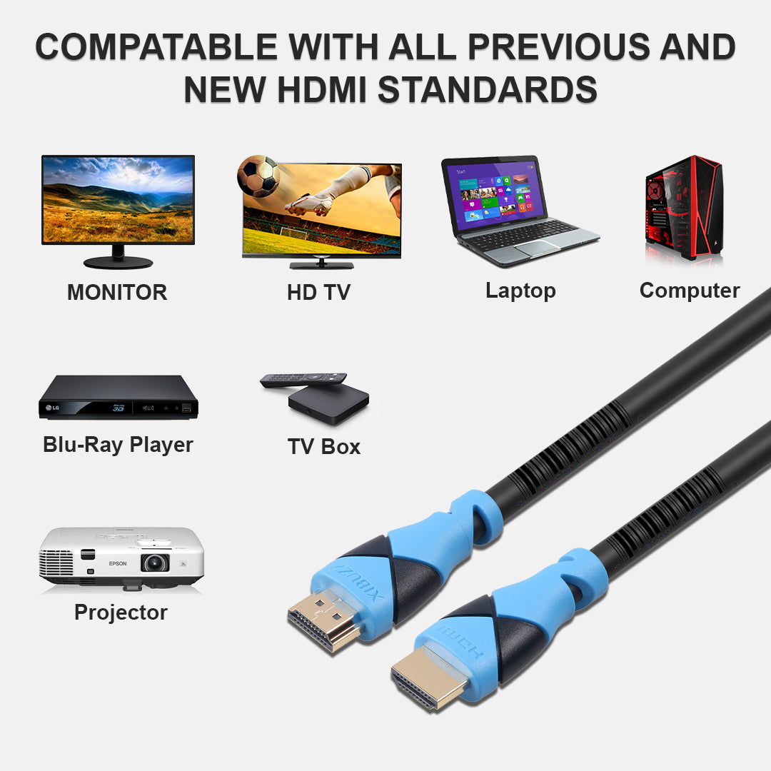 meilleur câble HDMI 4K 40 pieds - Ultra haut débit 10 Gbps - Taux de rafraîchissement de 60 Hz - Résolution 1080p