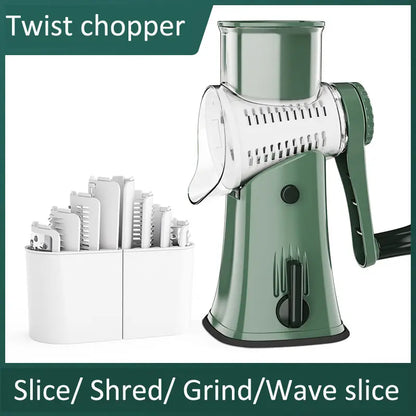 LUXIGEAR™ 5 Blade Rotary Cheese Grater and Shredder