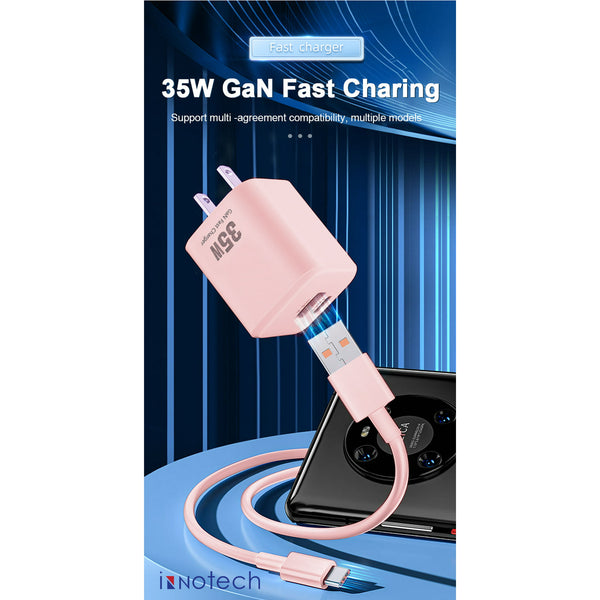Chargeur rapide Gan USB C 35 W pour iPhone 