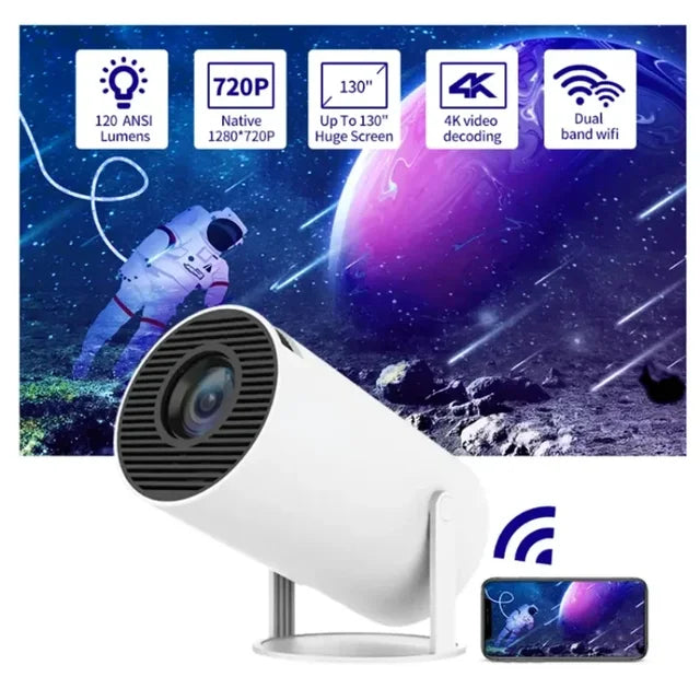 FlexiGear™ Wifi  LCD Smart Portable Projector 720P 4K