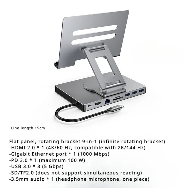 XIBUZZ™ 9 Ports  Hub Tablet Holder
