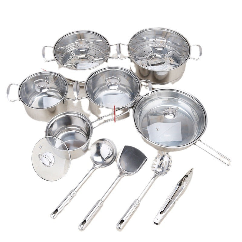 LUXIGEAR™ 18 pieces Stainless steel cookware set