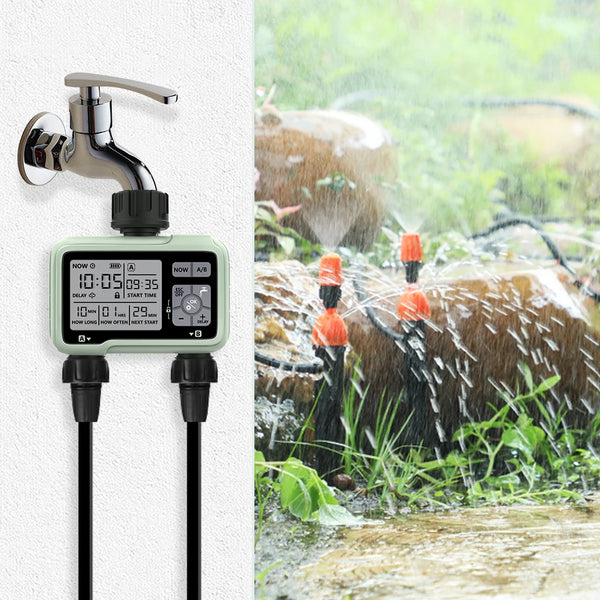 Smart Watering Timer: Eshico with LCD Display, 2 Outlets