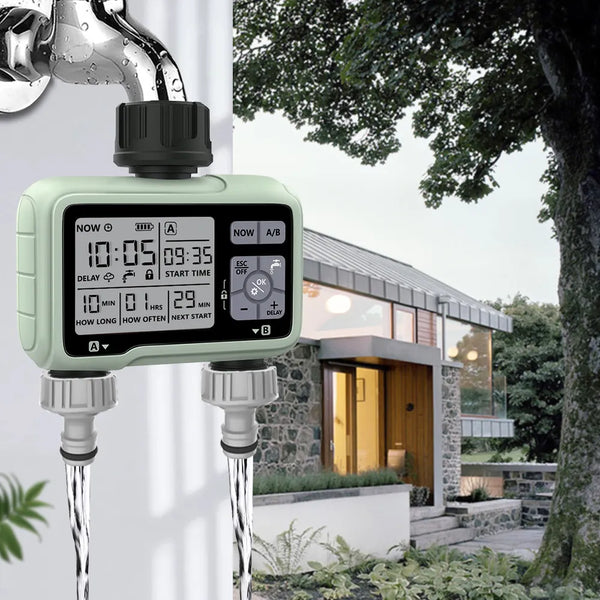 Smart Watering Timer: Eshico with LCD Display, 2 Outlets