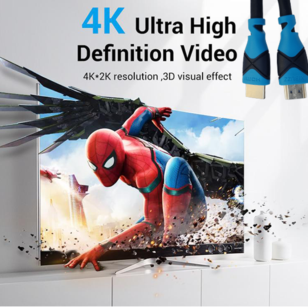 XIBUZZ™ 4K HDMI Cord  -  Ultra High Speed HDMI Cable [Blue]