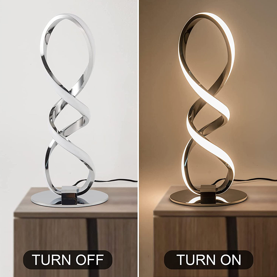FamilyHomeDecor moderne réglable en continu lumière blanche chaude élégante lampe de bureau LED lampe de chevet en spirale pour chambre à coucher