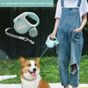 Retractable Dog Leash LED Flashlight and Poop Bag Dispenser 16FT