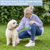 Retractable Dog Leash LED Flashlight and Poop Bag Dispenser 16FT
