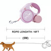 PetJiggle Laisse rétractable pour chien Lampe de poche LED et distributeur de sacs à déjections canines 16 pieds