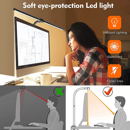 Double Head LED Desktop Lamp Rechargeable with 5 Dimmable Modes