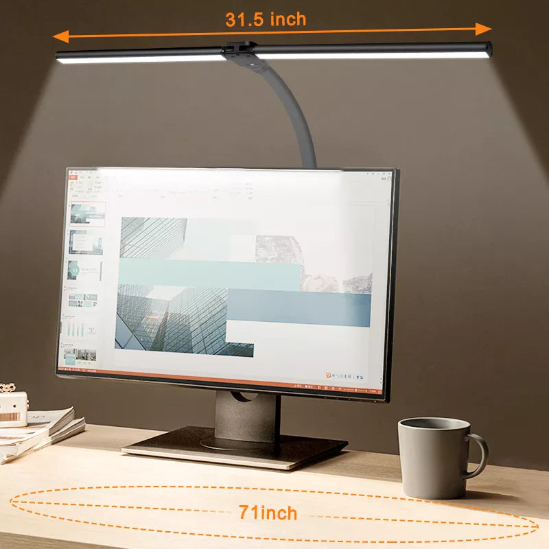 Lampe de bureau LED à double tête rechargeable avec 5 modes à intensité variable