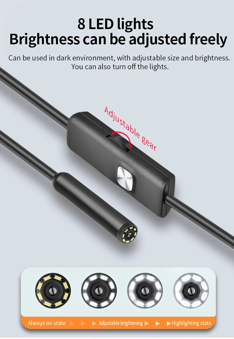 XIBUZZ™ Automotive Boroscope Camera | iOS, Android, Type-C IP67 Waterproof